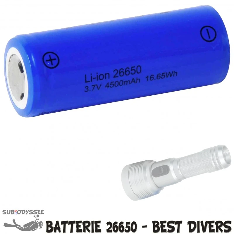 Batterie 26650 Rechargeable Lithium-ion Pour Phare à LED - Best Divers 3 Batterie 26650 Rechargeable Lithium-ion Pour Phare à LED - Best Divers