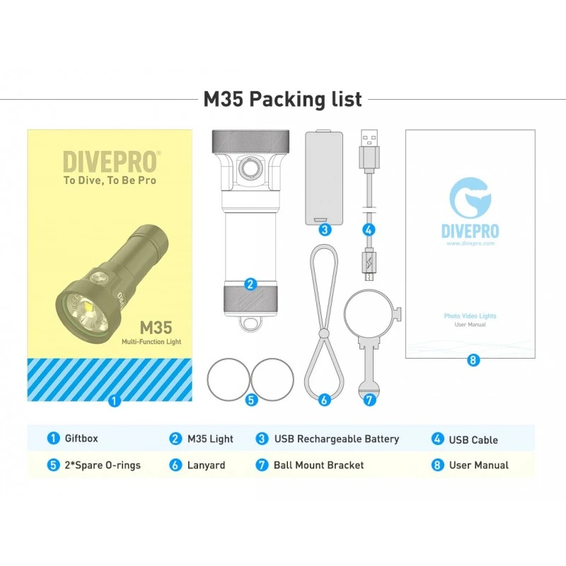 M35 Phare Photo/Vidéo 3500Lumen - Divepro 9 M35 Phare Photo/Vidéo 3500Lumen - Divepro – Image 7