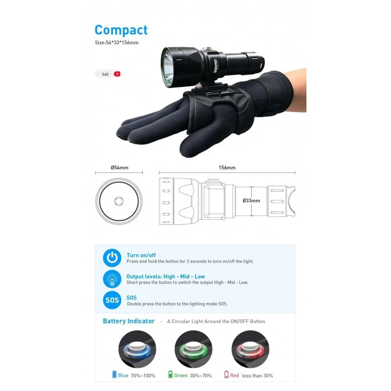 S40 Phare De Plongée 4200 Lumen - Divepro 9 S40 Phare De Plongée 4200 Lumen - Divepro – Image 7