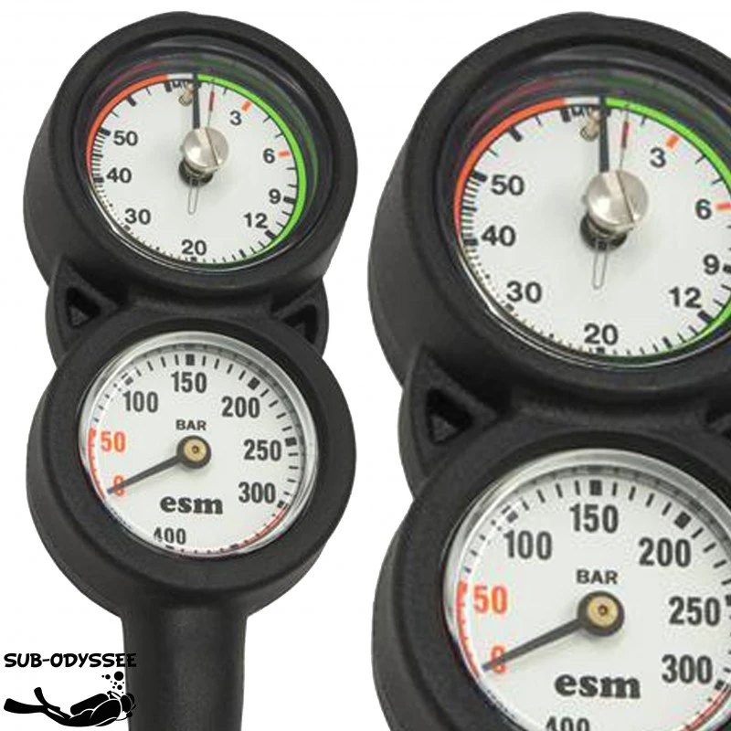 Console 2 éléments Profondimètre + Manomètre 300 Bars - ESM 3 Console 2 éléments Profondimètre + Manomètre 300 Bars - ESM