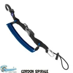 Cordon Spiralé XL - Mousqueton Plastique - Cable Inox